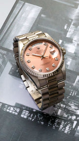 Rolex Day-Date 36 Extreme good condition salmon diamond dial