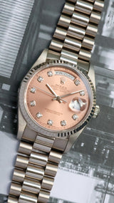 Rolex Day-Date 36 Extreme good condition salmon diamond dial