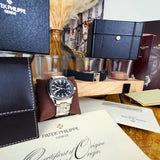 Patek Philippe Super full set Jumbo Aquanaut including 2 year Patek warranty