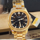 Patek Philippe Full Gold Jumbo Aquanaut, extract of the archives, box, patek serviced