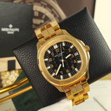 Patek Philippe Full Gold Jumbo Aquanaut, extract of the archives, box, patek serviced