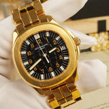 Patek Philippe Full Gold Jumbo Aquanaut, extract of the archives, box, patek serviced