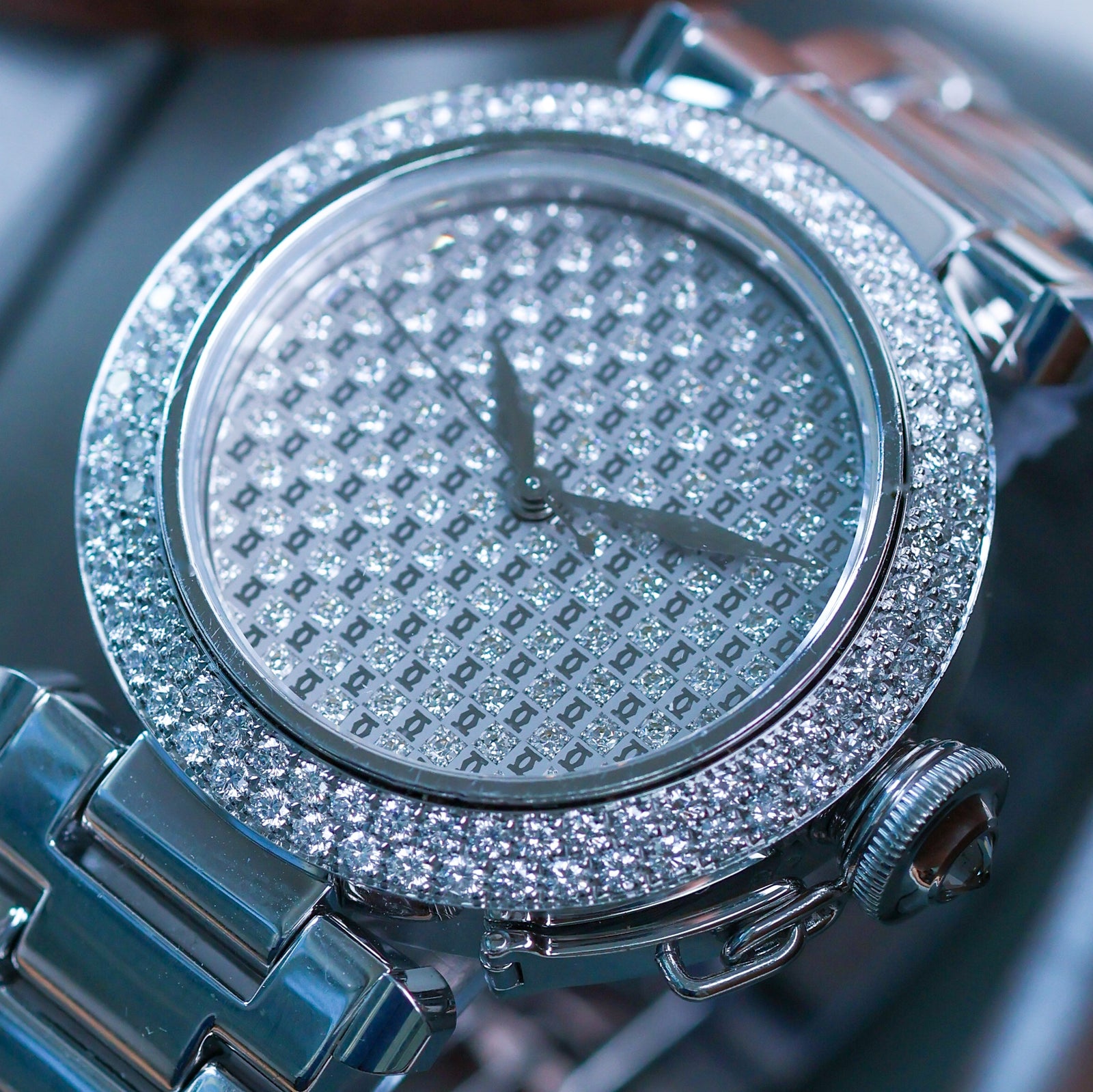 Cartier Pasha 18k cadran pave Boutique edition diamond dial