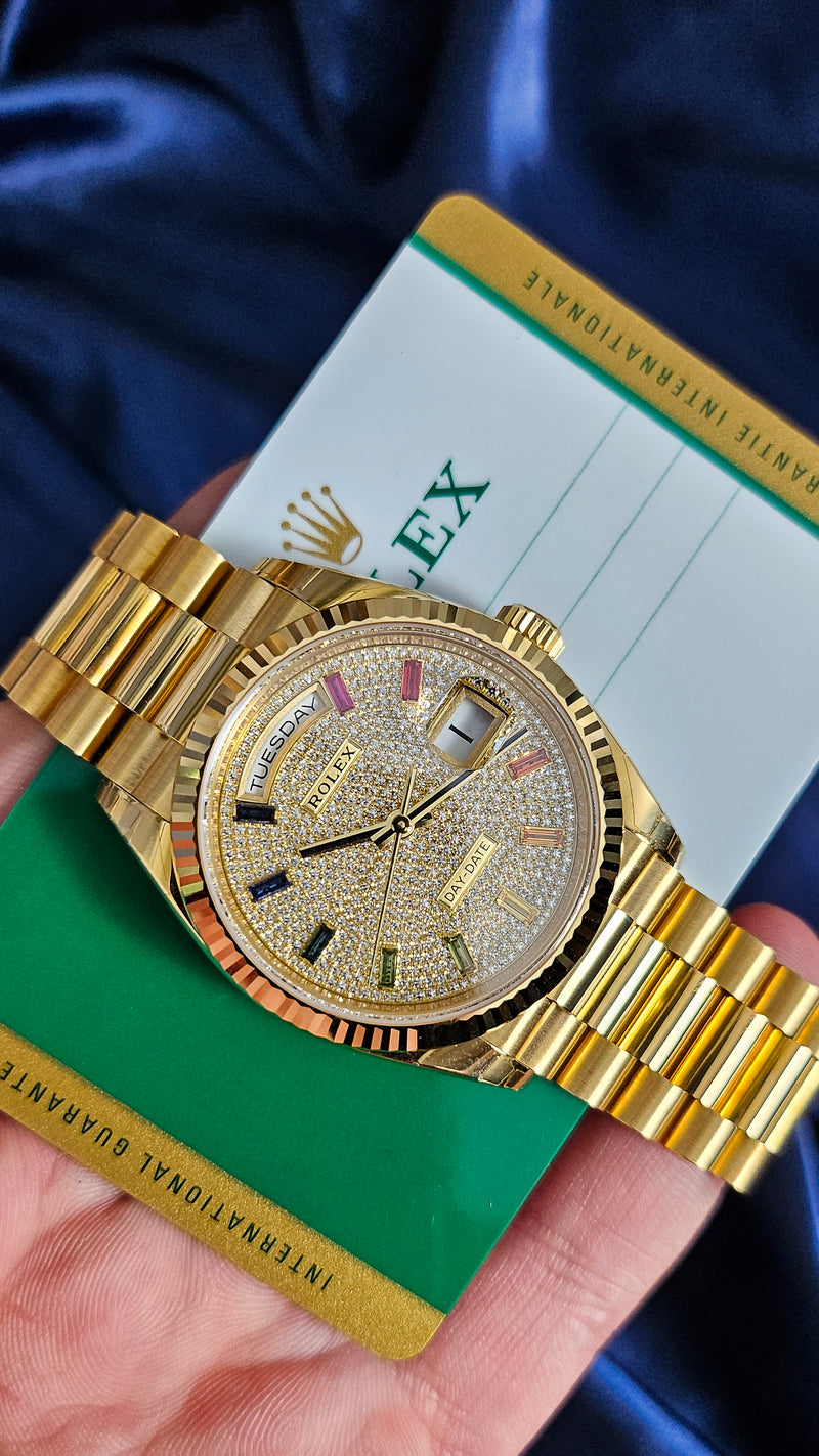 Rolex Day-Date 36 rainbow dail unworn