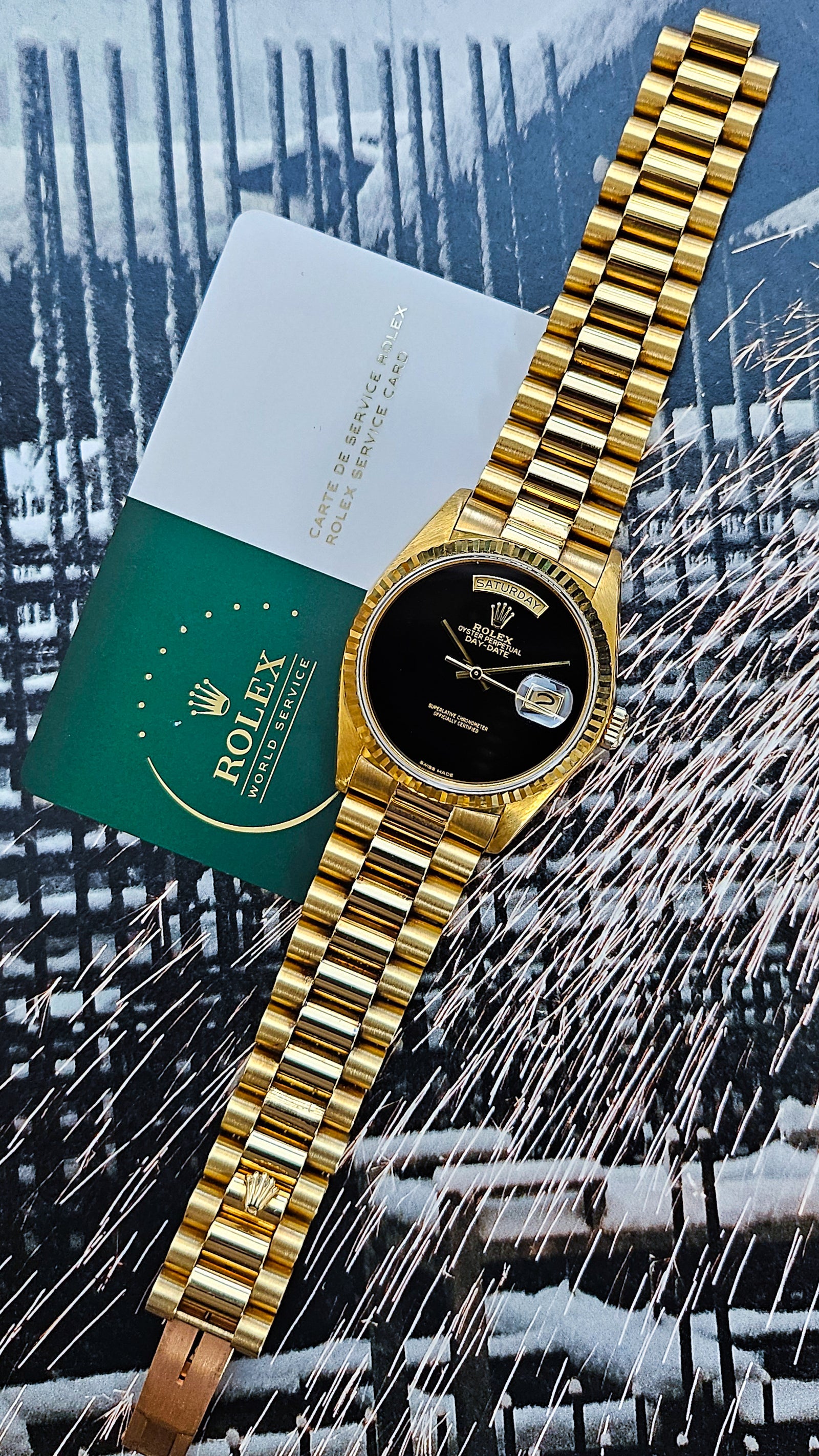 Rolex Day-Date 36 Onyx dial rolex serviced – Newyorkwatchgallery