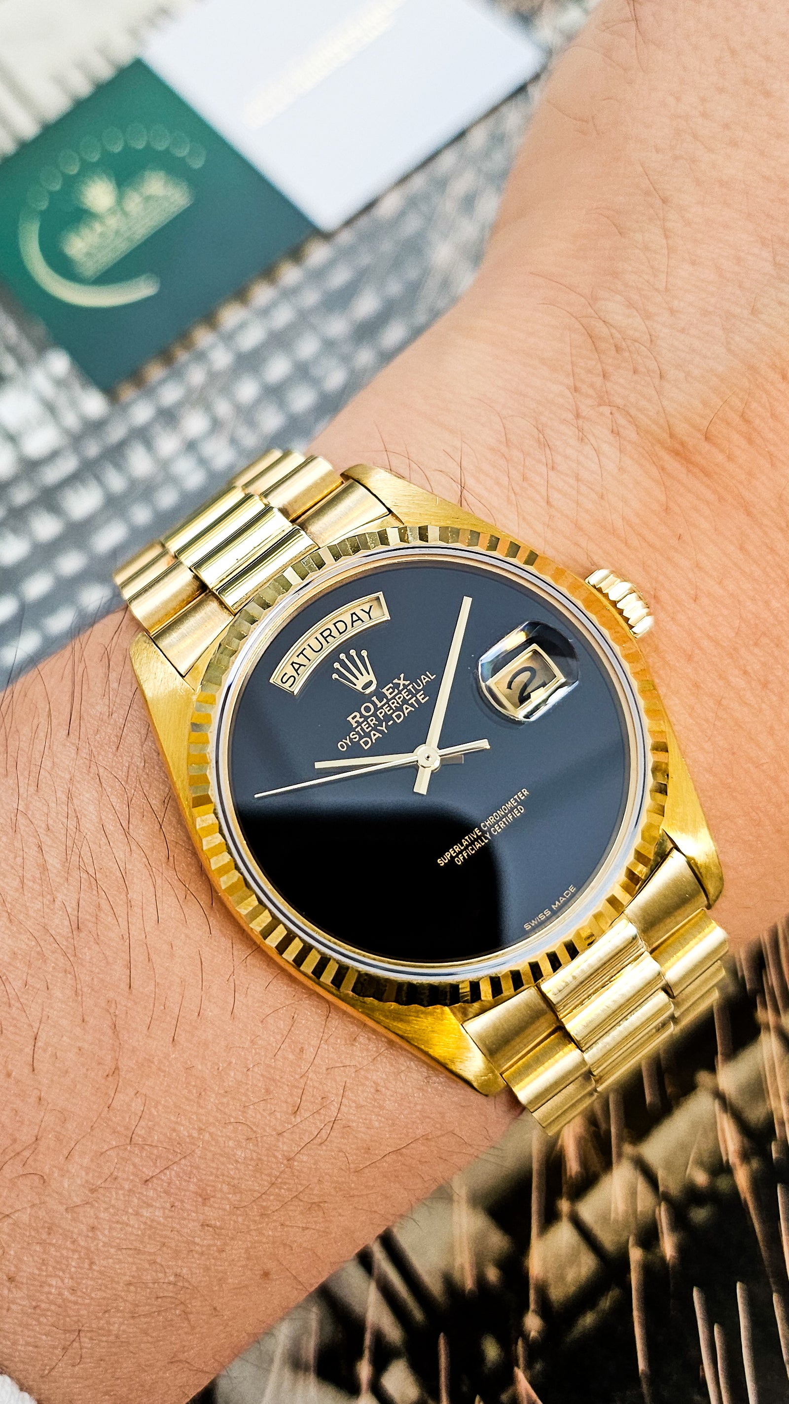 Rolex Day-Date 36 Onyx dial rolex serviced – Newyorkwatchgallery