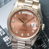 Rolex Day-Date 36 Extreme good condition salmon diamond dial