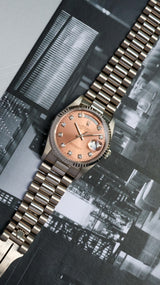 Rolex Day-Date 36 Extreme good condition salmon diamond dial