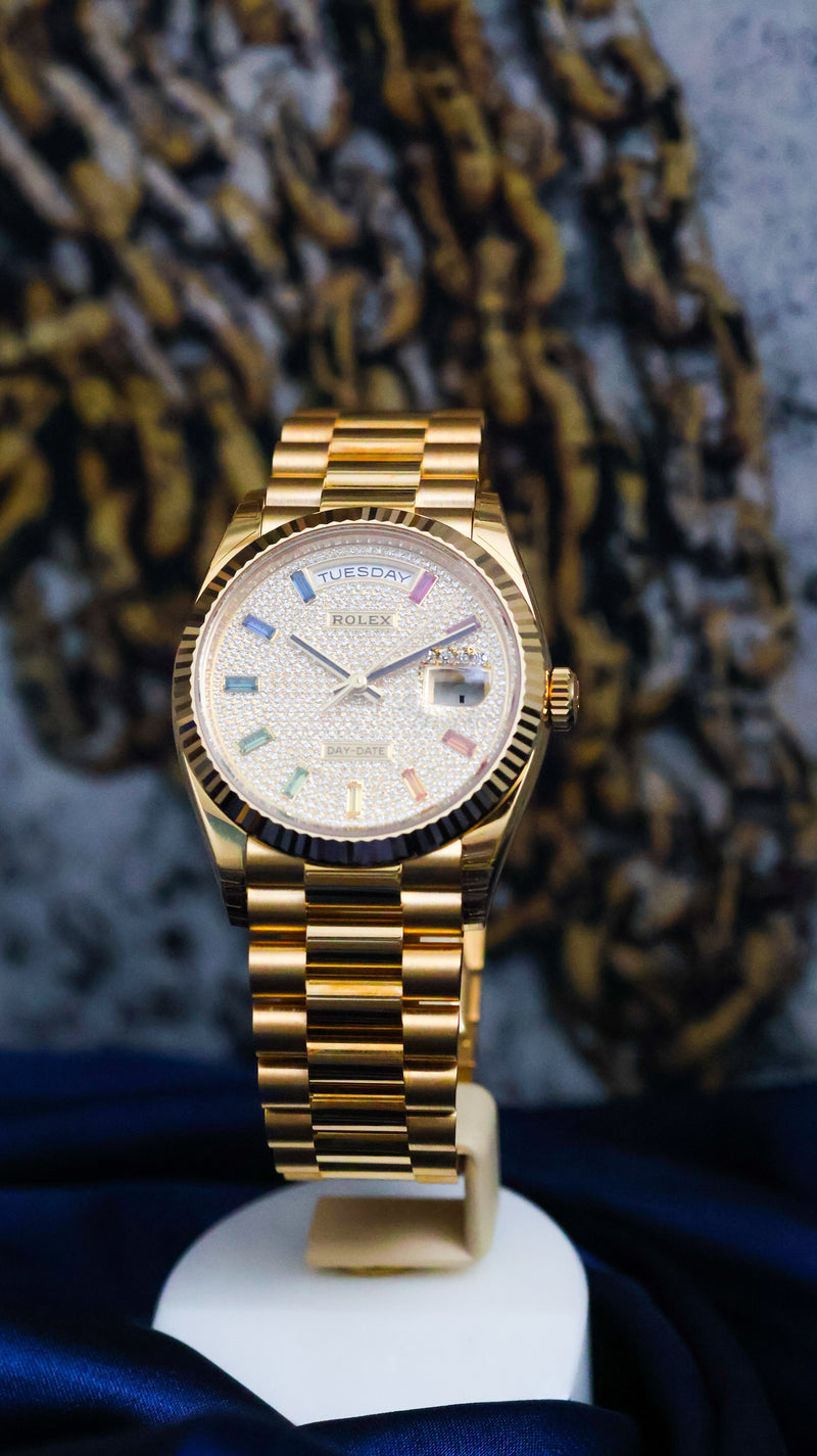 Rolex Day-Date 36 rainbow dail unworn