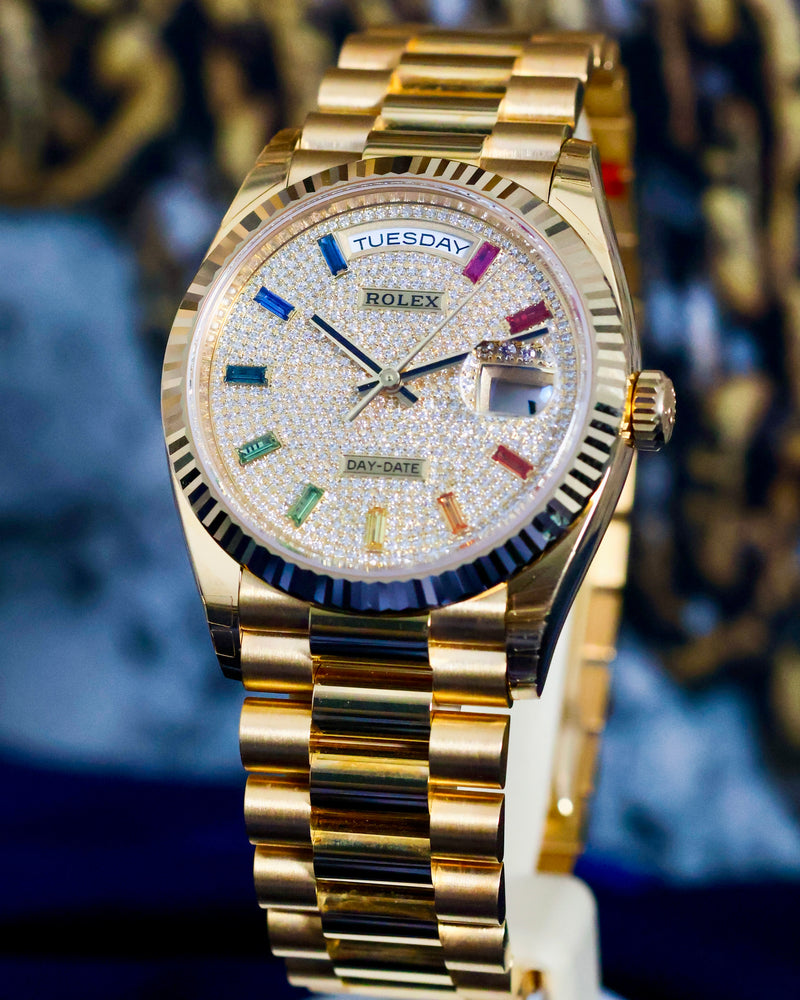 Rolex Day-Date 36 rainbow dail unworn