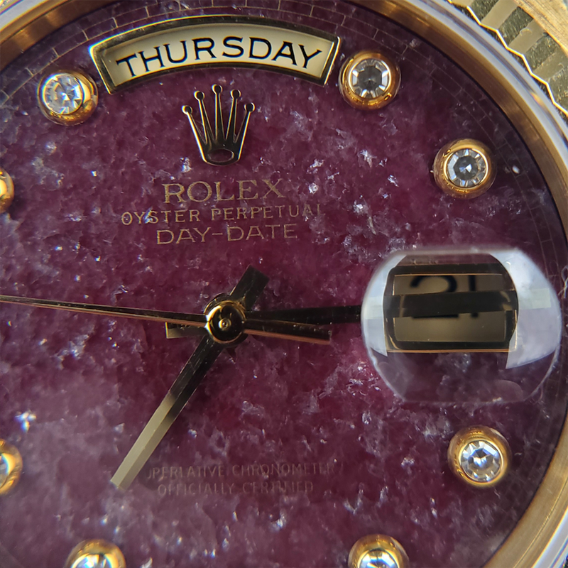 Rolex Day-Date Grossular dial with pinball hour markers